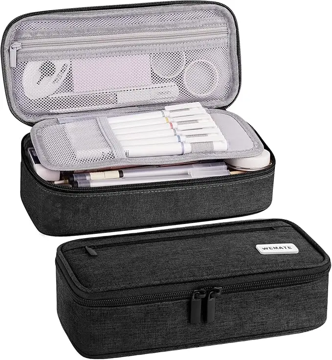 WEMATE Pencil Case, Large Storage Organizer, Makeup Bag, Teacher Must - have, Big Pencil Pouch, Marker Case for College