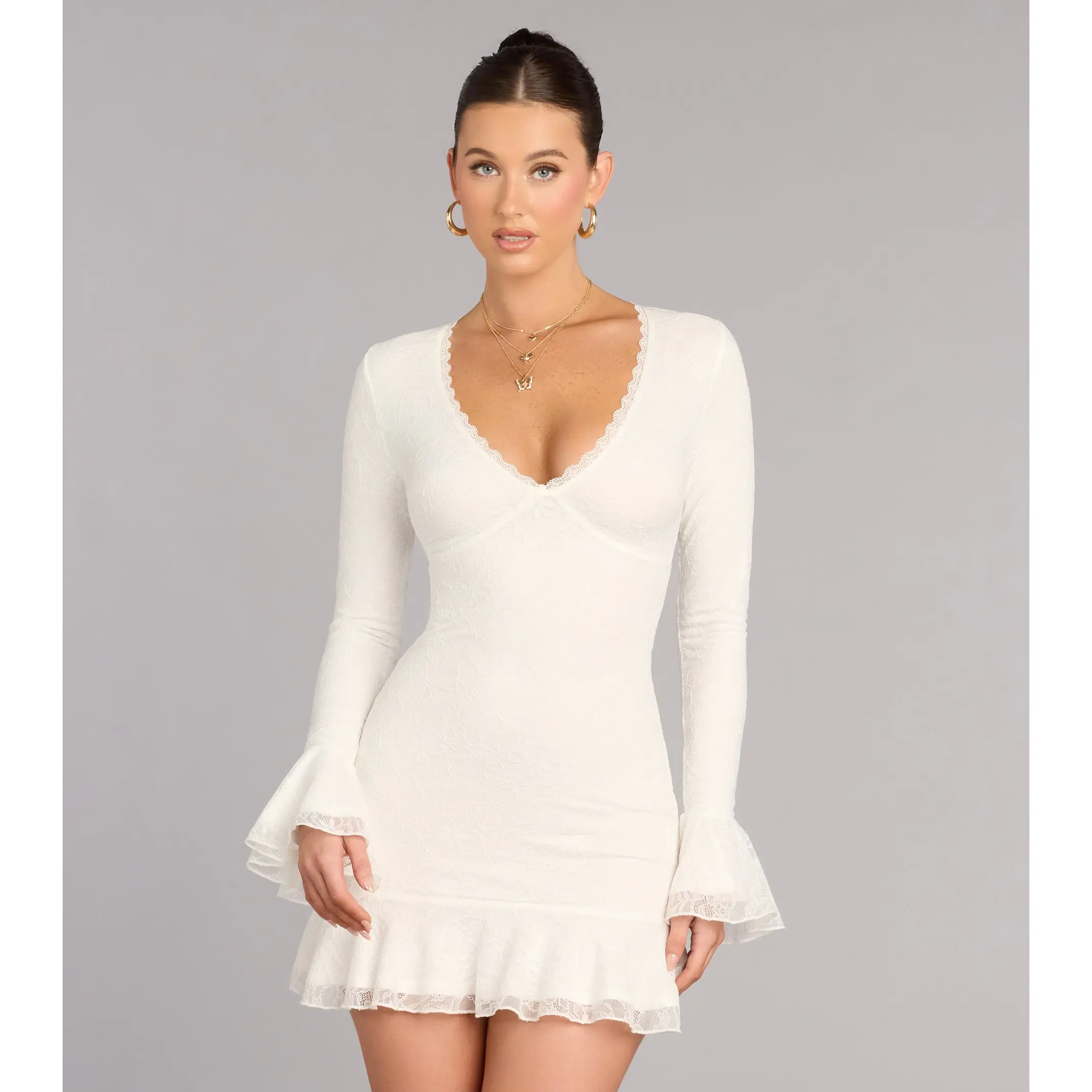 chinese dress ladies Fleur Lace Halter Mini Dress