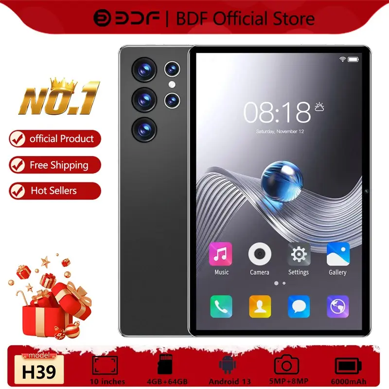 10.1 Inch Android Wifi Touchscreen Tablet PC, 6gb RAM & 64GB Storage, Dual Camera (5mp+8mp), 6000mah Battery, HD Screen, Smooth Performance, Ideal for School Use, Hot Sellers, Android Tablet Computer