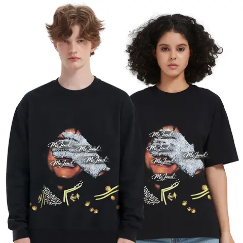 MeJend Unisex Rhinestone Graphic Top - Classic Loose Streetwear Casual T-Shirt for Spring Statements