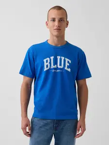Gap Men's Get Blue Relaxed Logo T-Shirt
