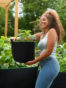 5 Pack Heavy Duty Grow Bags – 3 to 15 Gallon Fabric Pots with Handles, Breathable Nonwoven Planter Bags for Vegetables and Flowers