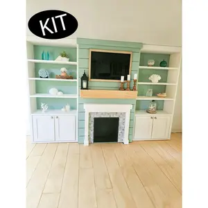 Dollhouse Miniature Fireplace KIT, Dollhouse Entertainment Center, Mini Decor, Dollhouse Accessories, Mini Fireplace, 1:12 Scale