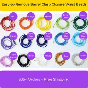 Colorful Barrel Clasp African Waist Beads jewelery business gold waistbeads fashion summer