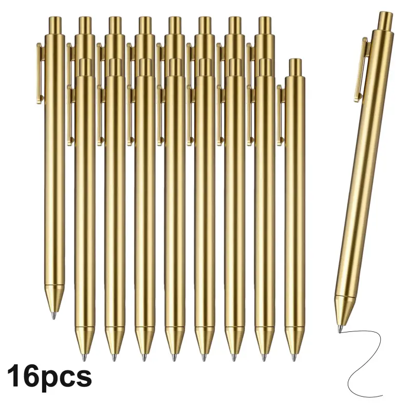 16Pcs Luxury Gold Ballpoint Pens, Aesthetic Pens, Smooth Writing Work Pens, Perfect for Weddings, Bridal Showers, Business Office, Students, Teachers, Schools, Journaling & Gifting, Bulk Graduation Pens