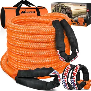 Nilight Heavy-Duty Kinetic Recovery Tow Rope Kit, 7/8"x20ft (28600LBS) with 2x 1/2"x24" Soft Shackles & Snatch Strap, Car Tool Kit, Auto Parts Accessories for Offroad UTV ATV Vehicles