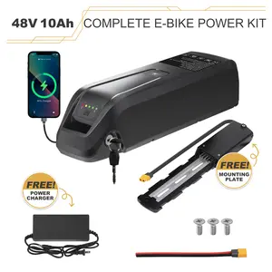 UAZ 36V 48V 52V Ebike Battery 5-Pin 10.4Ah-20Ah, 40A BMS Lithium Pack with USB Port, LED Power Indicator & Safe Lock, Replacement Battery for 250W-1500W Electric Bike Motor