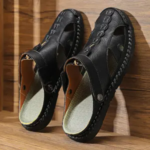 2-in-1 Leather Slide Sandals | Convertible Closed-Toe Shoes For Summer Comfort & Style!