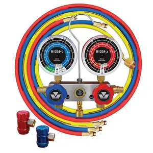 212 MAIN FJ6852 72 in. R1234YF AC Manifold Set - Heavy Duty Aluminum HVAC Gauges, Accurate Gauges, Manual Couplers, Automotive Car Repair Equipment