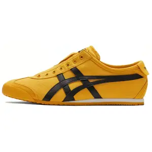 Onitsuka Tiger Mexico 66 Slip-On Sneakers Unisex Yellow Fabric Synthetic Leather Comfortable Versatile Low-Top Sneakers