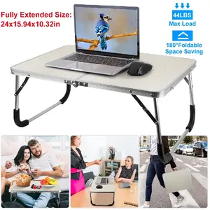 Foldable Laptop Table for Bed and Sofa, Portable Lap Desk Tray for Breakfast, Reading, Writing, Floor or Couch Use, Lightweight Space-Saving Notebook Stand with 44lbs Load Capacity