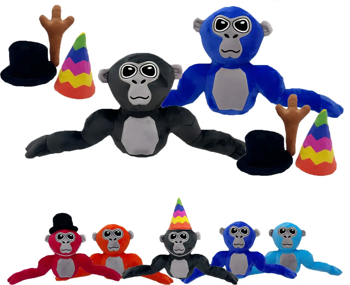 2PCS Gorilla Tag Soft Adorable Stuffed Animals, 15.5in Cute Plush Toys for Kids - Thanksgiving, Christmas Gift Choice for Boys, Girls, Cute Stuffed Animals
