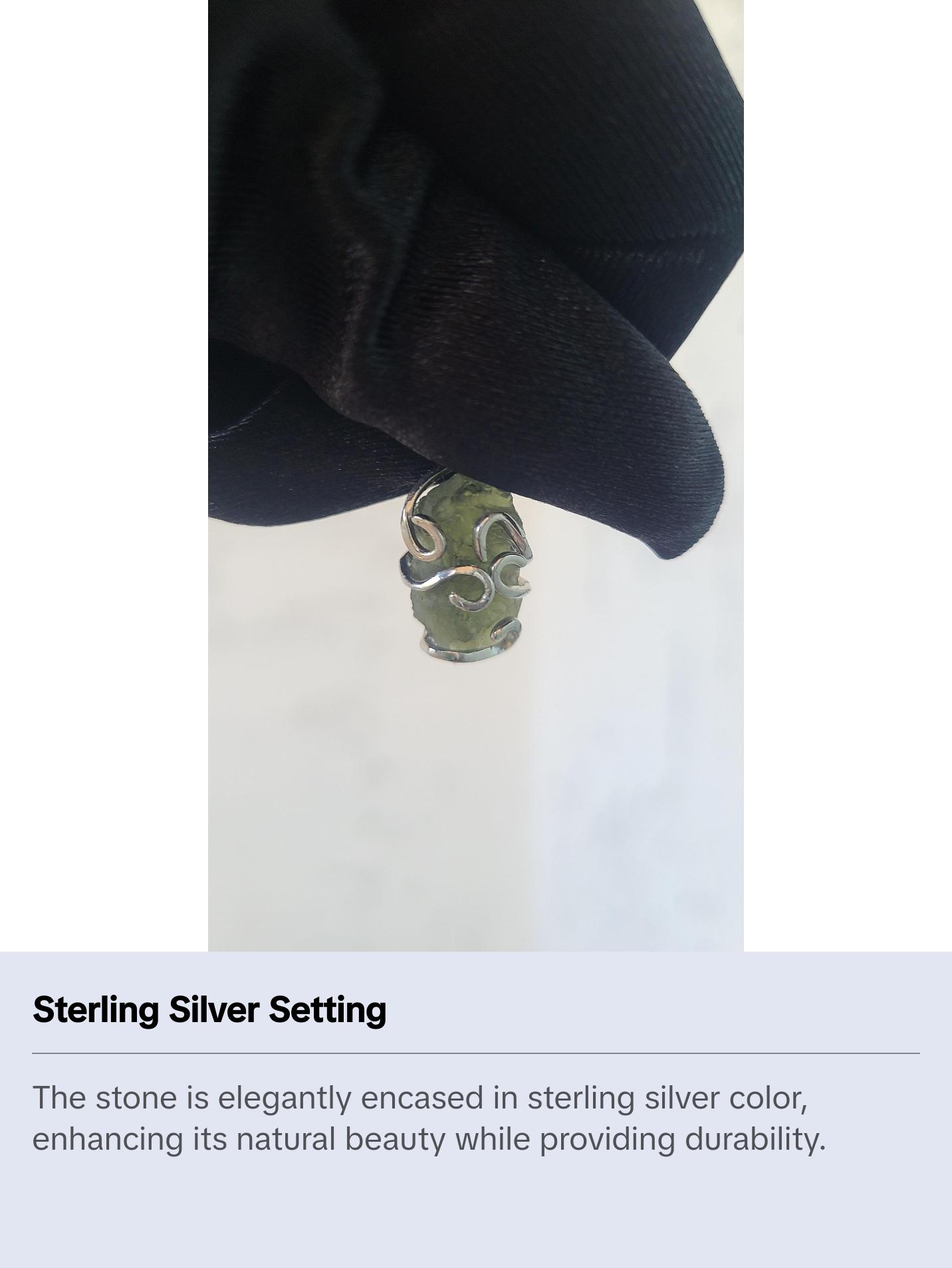3.30g Rough Moldavite in Sterling Silver