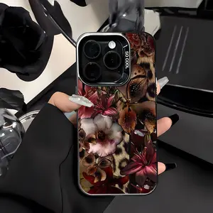 Trendy Leopard Floral Phone Case, Anti-Slip Large Hole Design, Perfect Gift for Men & Women, Fits Phone Case for iPhone 17, 16, 15, 14, 13, 12, 11, X, XR, 8, 7 (Pro/Max/Plus/Air/17E) and Samsung Galaxy S24, S23, S22, S21 Smartphone Protection