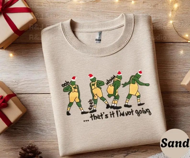 Embroidered Christmas Sweatshirt, Cozy Holiday Stitch Crewneck, Minimalist Winter Design, Festive Embroidery, Seasonal Gift