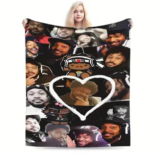 CoryxKenshin Streamer Collage Meme Print Flannel Blanket Cooling Blanket Homegoods Soft Cozy For Bedroom Living Room Sofa For Cory Fans Gamer Girls Perfect Gift
