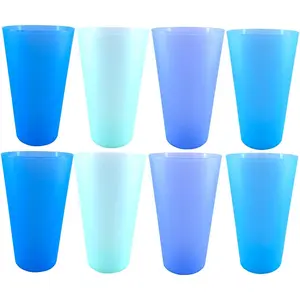 32 oz Plastic Cups , Unbreakable Plastic Tumblers,  Dishwasher Safe Large Water Cup set of 8, Lightweight  Cups for Kitchen Outdoor