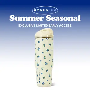 HydroJug Ease2o Water Bottle with Straw & Chug Lid, Stainless Steel, Vented Cap to Help Reduce Pressure, Water-Level Window, Cup Holder Friendly, Non-Slip Base