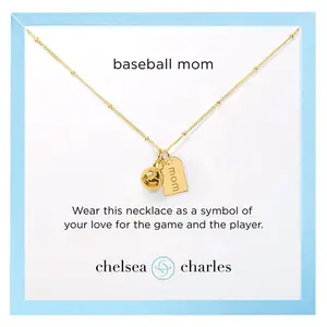 CC Sport Baseball Mom Double Charm Necklace