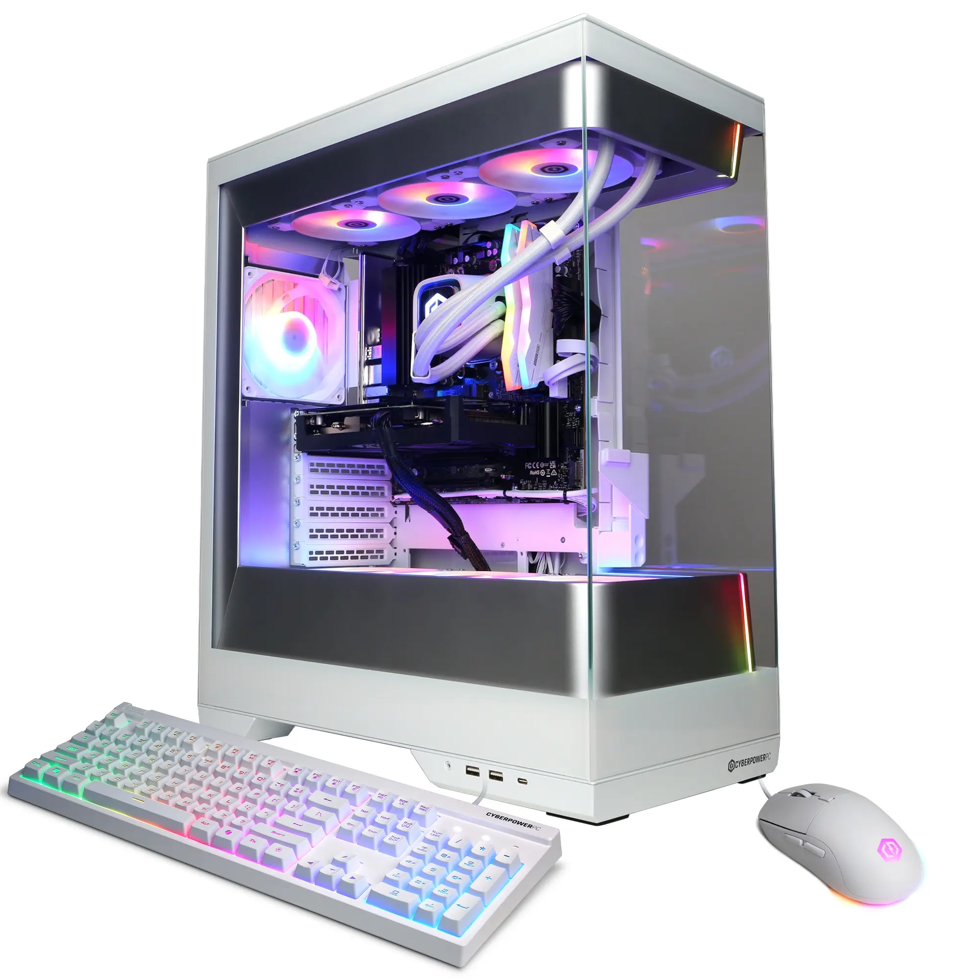 CyberPowerPC SLC11420CPG Gaming Desktop PC, AMD Ryzen 7 9800X3D, 32GB DDR5, Radeon RX 9060 XT 16GB, 2TB PCIe 4.0 NVMe SSD, WiFi/BT, RGB Gaming Keyboard/Mouse & Windows 11 Home