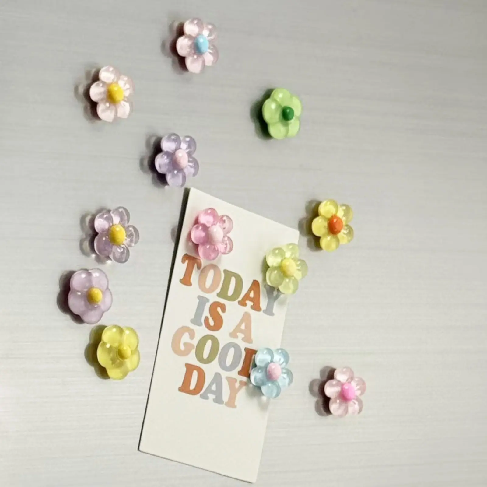 Rainbow Flower Refrigerator Magnets Set, Colorful Decorative Magnetic Tiles for Kitchen Office Cabinet Decoration, Perfect Holiday Gift Idea