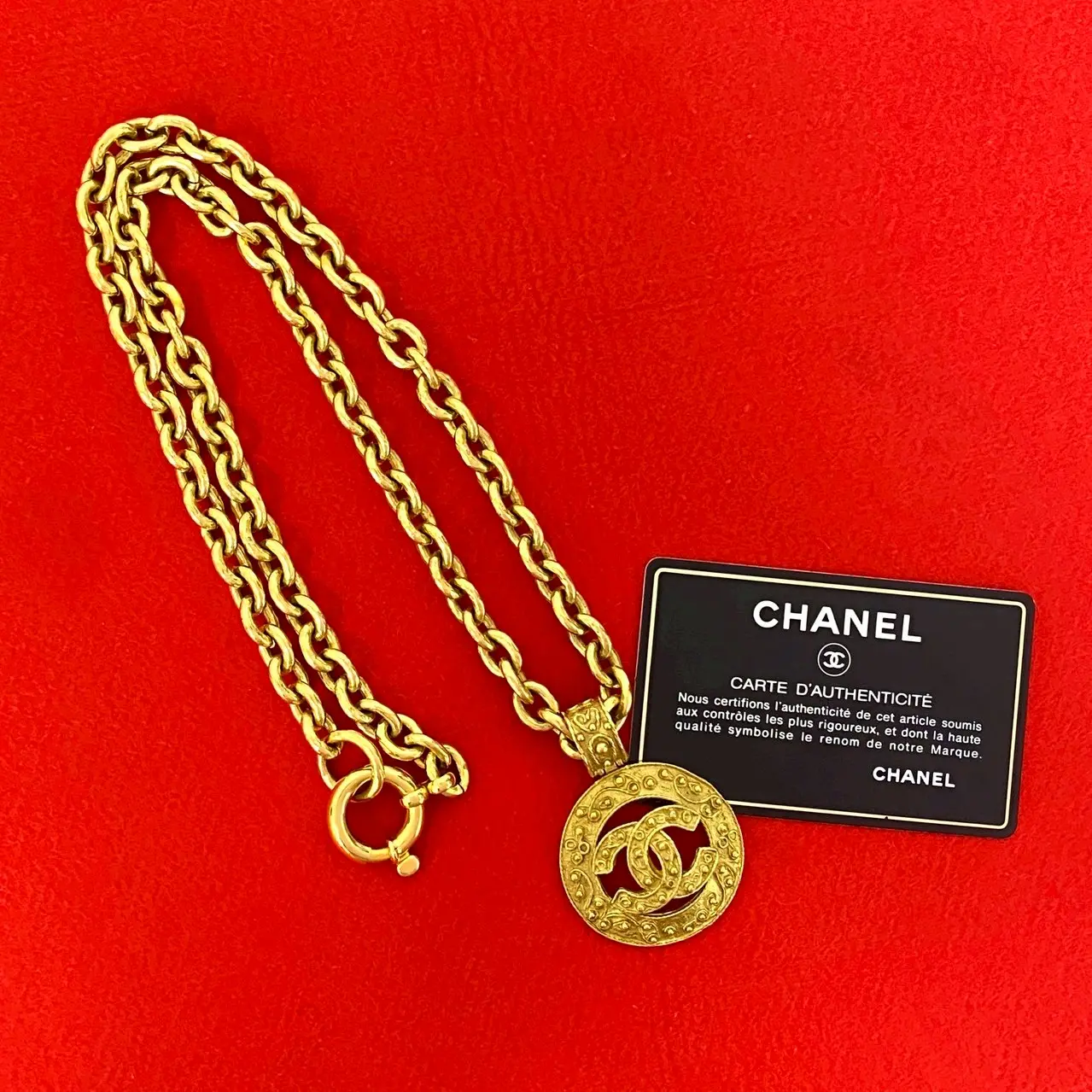 Pre-owned CHANEL Stainless Small Leather Goods Coco Necklace