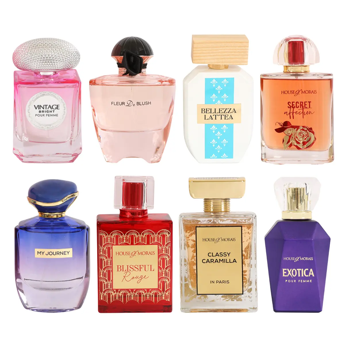 House of Morais Women's Creator Package 1 •Bellezza Lattea HM021 • Vintage Bright HM020 • Rouge HM006 • Caramilla HM010 • Affection HM009 • My Journey HM016 • Fleur De Blue HM011 • Exotica HM003
