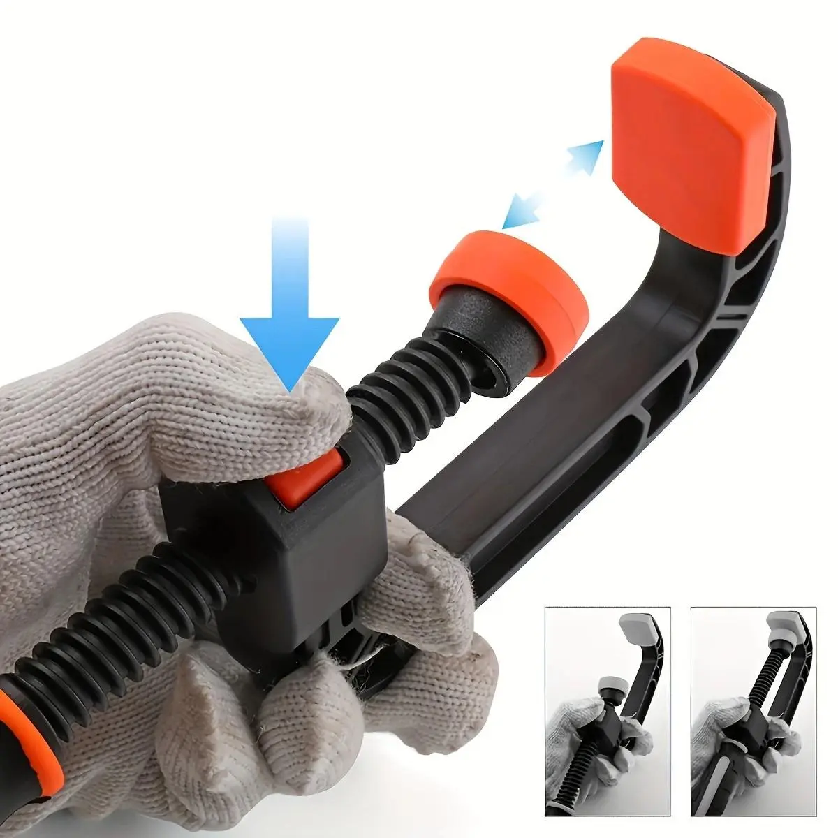 2Pcs Heavy-Duty 7 Inch Spiral Clamps, Reinforced Nylon Plastic Construction, Adjustable Wide Opening Jaw with Non-Slip Handle, Powerful Clamping Force for Woodworking, Gluing and Large Wood & Plastic Panels