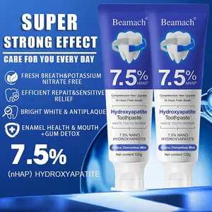Beamach 7.5% Hydroxyapatite Toothpaste | Enamel Repair, Teeth Whitening, Gum Care, Fluoride-Free Gentle on Sensitive Teeth, Fresh Mint Flavor, 4.23 oz
