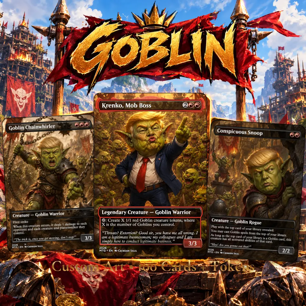 Goblin Commander Proxy Deck - Premium Anime Fantasy Collectible Trading Cards Set, Tokens Included, for Ages 12+