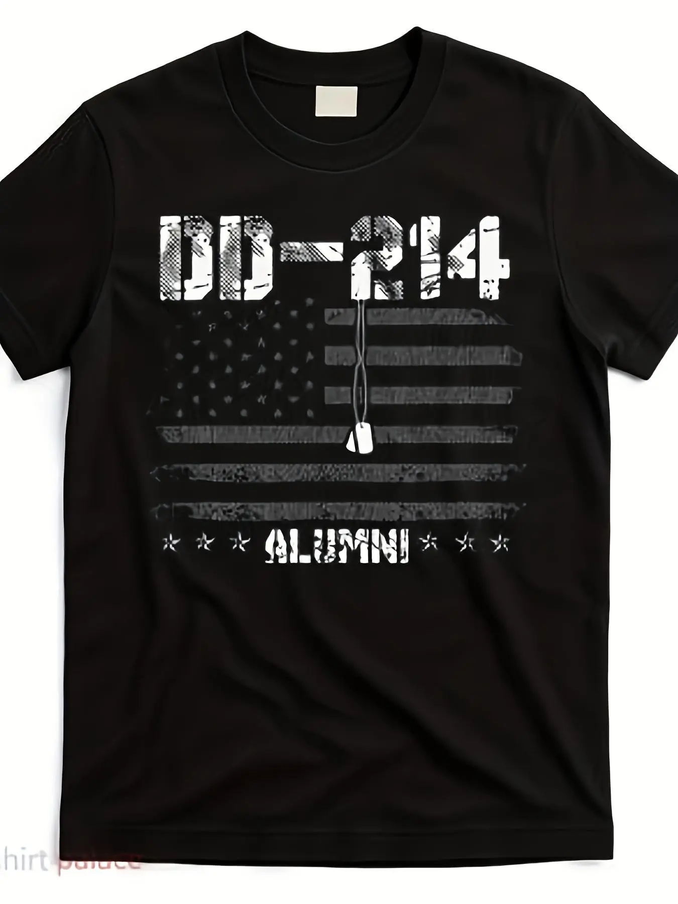 Men'S Patriotic DD 214 Military T-Shirt - with Military ID Number & DD-214 Design, Comfortable Round Neck Casual & Outdoor Tee for Veterans, Army, Navy, Air Force, Coast Guard - All-Season Comfor