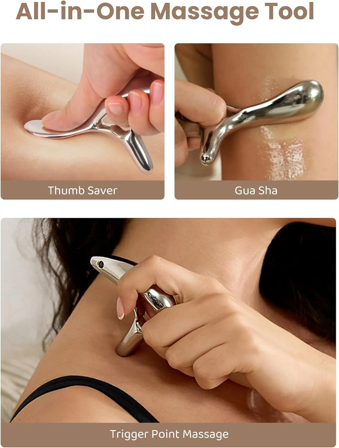 lifechill Trigger Point Massage Tool for Deep Tissue Massage & Gua Sha, HSA Muscle Scraper Tool for Full Body Pain Relief, FSA Eligible Items Thumb Saver Acupressure Tool, Mothers Day Gifts for Women