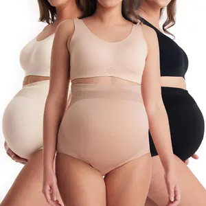 Momcozy Women's Maternity High Waist Underwear Pregnancy Seamless Soft Belly Support Panties Over Bump 3 Pack,  Maternity Outfits -【B】
