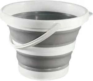 Collapsible Foldable Polypropylene Mop Bucket, 1.3 Gal (5L) Compact Plastic Bucket with Handles for Laundry, Bath, Indoor-Outdoor Household Cleaning