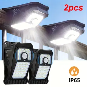 2pcs 45LED Solar Clip Lights with Motion Sensor - IP65, Easy Installation, 3 Modes, Bright White & IP65 LED, Perfect for Patios, Gardens, and Enclosures, Solar Lights for Outdoor Use