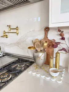 Brushed Silver with Gold Branch Base Vase