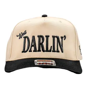 Well Darlin' - Two Toned Black Cap - BLACK/NATURAL