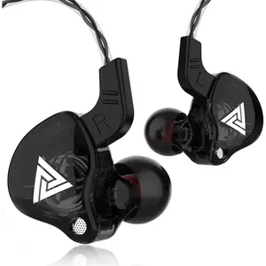 Qkz ak6 Gaming Earbuds with mic,Universal 3.5mm HiFi  Headphones in Ear Earphone for Running with Microphone Headset Music Earbuds (with mic, Black)