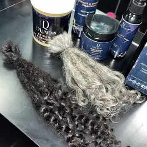 Grey Curly Loc Sample - Original Raw Hair Sample in Grey