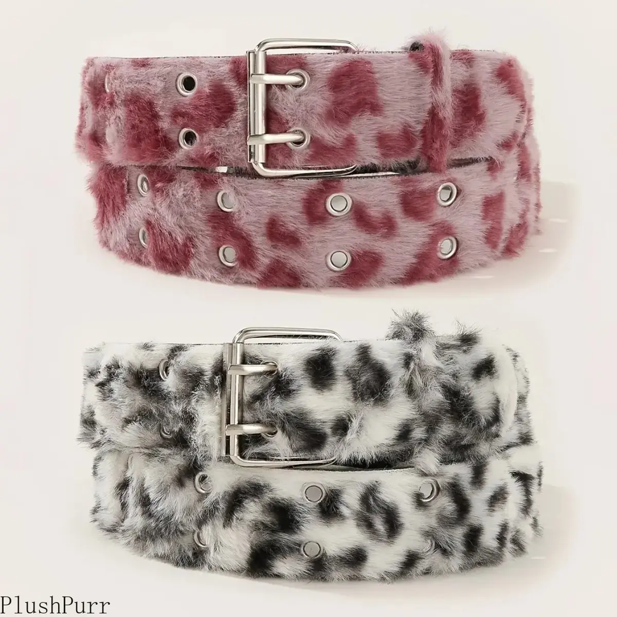 1-Pack Women's Soft Plush Leopard Print Belt Y2K Furry Waist Accessory for Alt Streetwear Festivals Decorative Fashion Belt tiktokshopbacktoschool