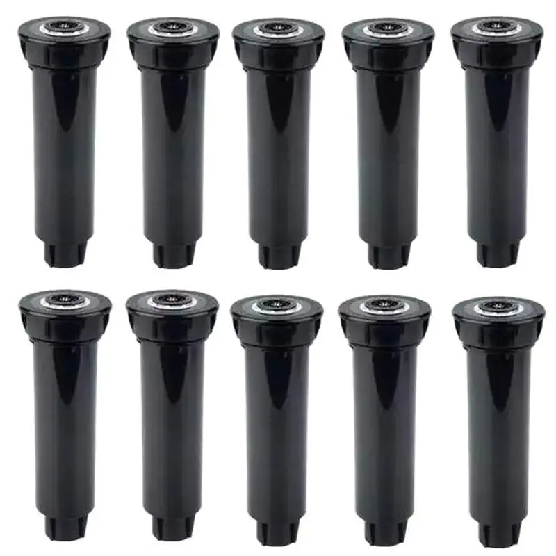 10pieces Plastic Pop-Up Sprinkler Heads, 360°Coverage Lawn Irrigation Equipment with Even Water Distribution for Garden Supplies