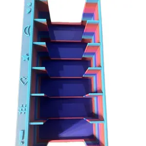 Jewelry Display Holder with 6 Slots Labeled with Different Shapes and Symbols for Organized Storage.