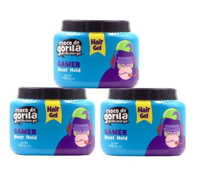 Moco de Gorila Gamer Hair Gel - 3-Pack of 9.52 Oz Long-Lasting Styling Gel