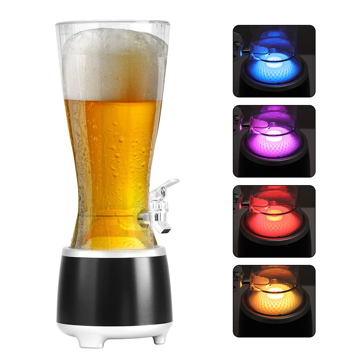 Dazone Rechargeable 2-in-1 Audio Beverage Dispenser - 2.5L Portable Drink Container with Bluetooth Speaker, Lights, Ideal for Cocktails, Lemonade, Home, Camping