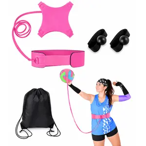 Volleyball Rebound Belt Trainer Elastic Cords Solo Practice for Serves Spiking Defense Indoor Beach Training