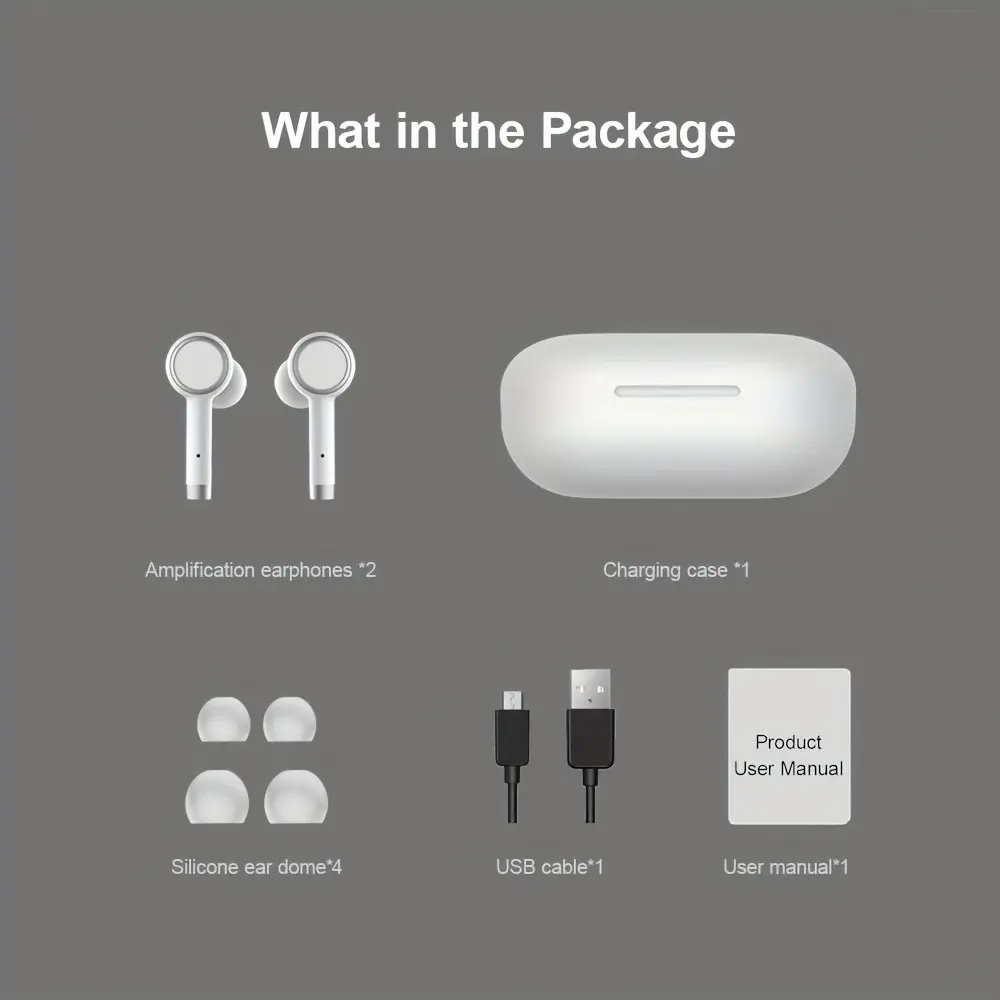 Portable Noise Cancelling Hearing Amplifier, Mild to Moderate Daily Hearing Support