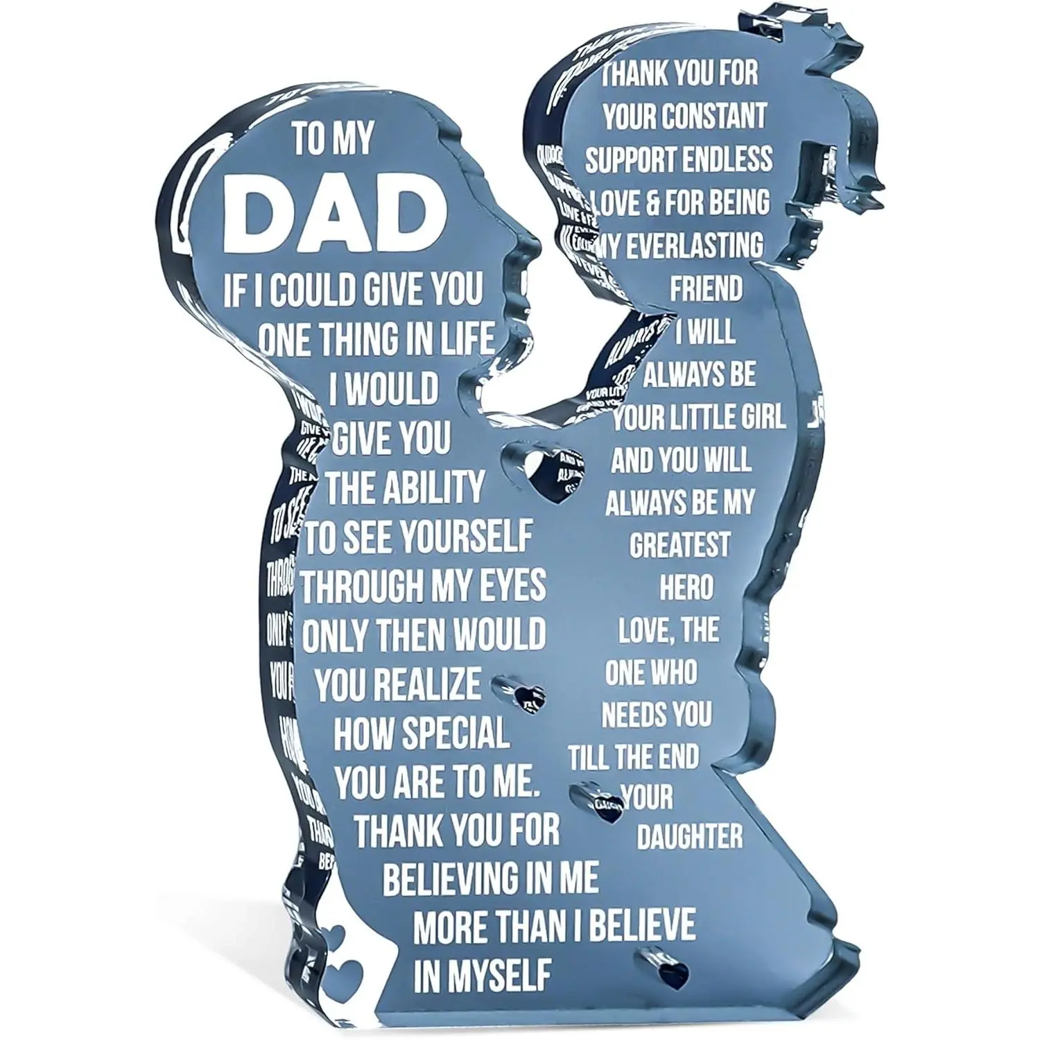 Fathers Day Acrylic Plaque Gifts from Daughter, To My Dad Fathers Day Sign, Heartfelt Gift for Papa, Desktop Plaque for Home Office Bedroom, Best Dad Gifts Anniversary Birthday Presents from Daughter