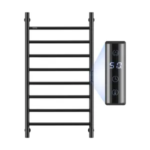 【fathersdaygift】VEVOR 8 Bars Towel Warmer Rack Wall Mounted Heated Towel Rack for BathroomIPX5 Waterpoof Towel Heater Rack with Timer & LED Display Screen5 Levels Adjustable Temperature Towel HeaterBlack