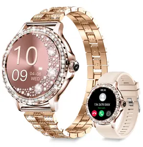 Ladies' smartwatch, answering/hanging up calls, sports mode over 120+, health tracking/calories/steps/women's health, message reminder, compatible with iPhone and Android