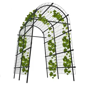 [FLASH SALE] Garvee Garden Arch Trellis 7.5FT Extra Tall Stainless Steel Polyethylene-Coated Sturdy Netting Adjustable Width Outdoor Wedding Party Decor